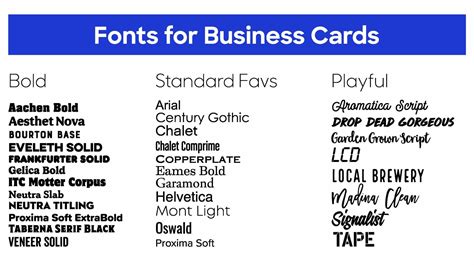 best free business card fonts.